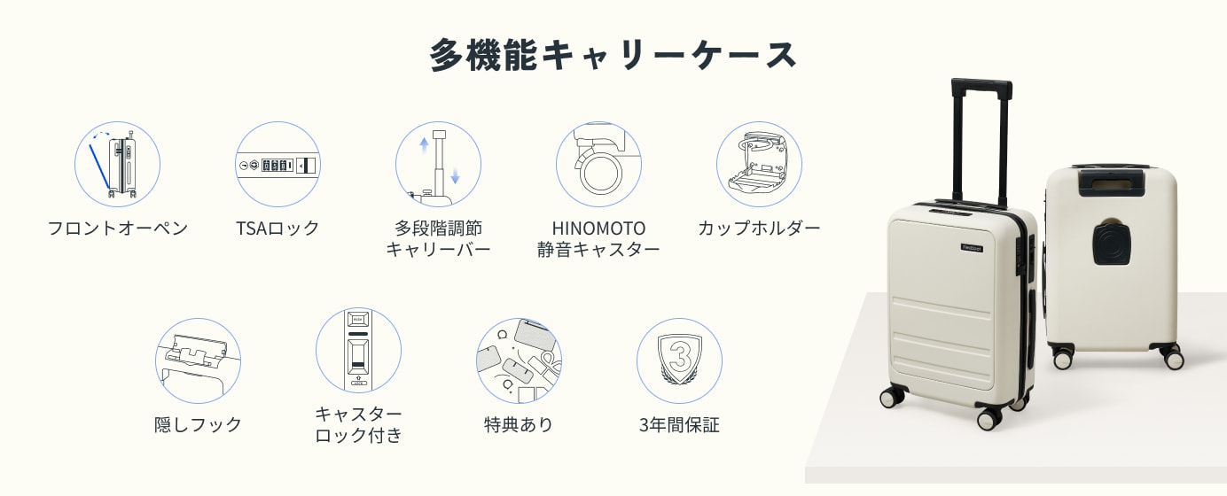 【美品】FlexiSpot パンダスーツケース デザイン＆高機能なスーツケース キャリーケース・L3 | FlexiSpot公式ストア